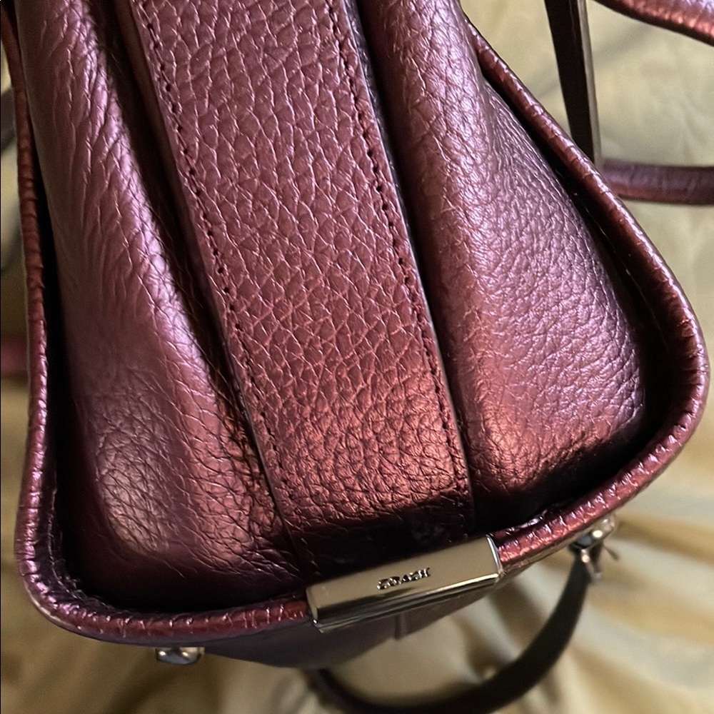 Coach Metallic Burgundy Crossbody Bag - Picture 7 of 7